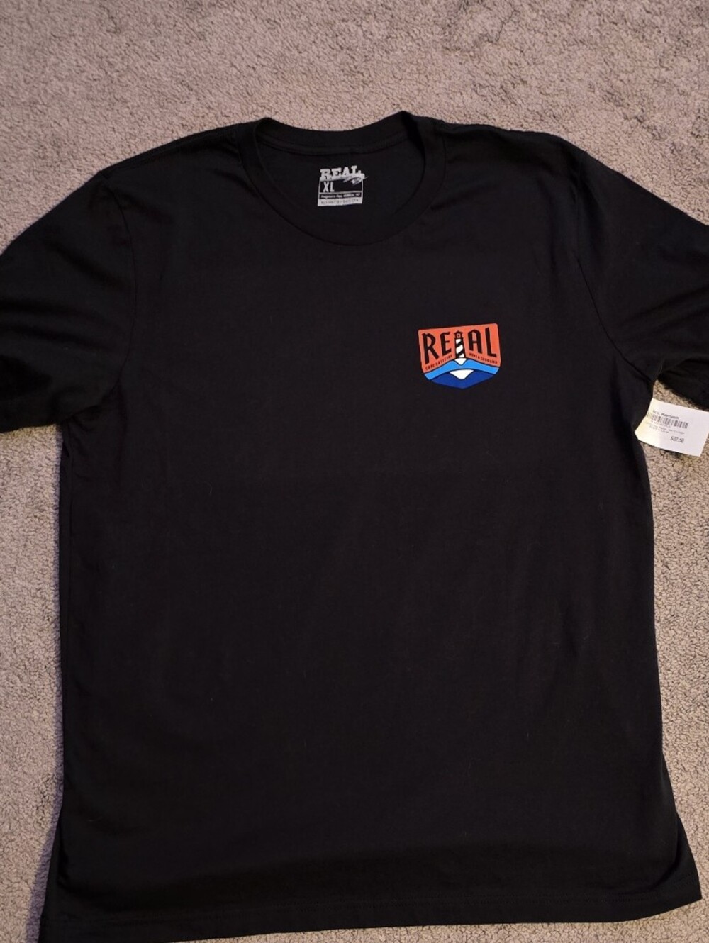 Real Watersports Cape Hatteras North Carolina Black Graphic T-Shirt XL New